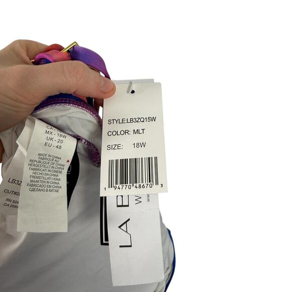 La Blanca Sunset Shores Strappy One Shoulder One Piece Swimsuit Womens Plus 18W - Picture 9 of 9